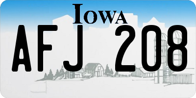 IA license plate AFJ208