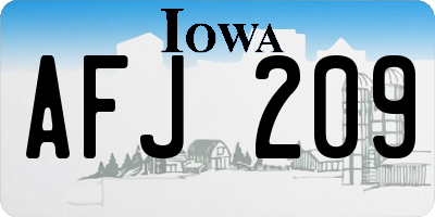 IA license plate AFJ209