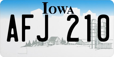 IA license plate AFJ210