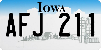 IA license plate AFJ211