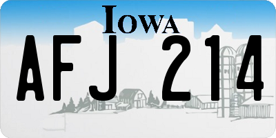 IA license plate AFJ214