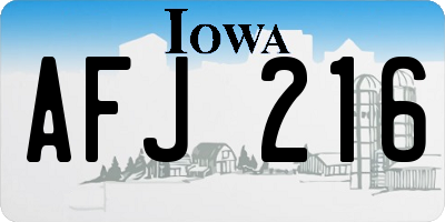 IA license plate AFJ216