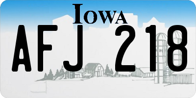 IA license plate AFJ218