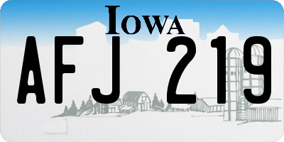 IA license plate AFJ219