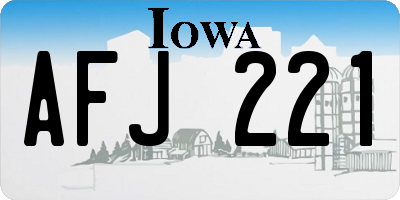 IA license plate AFJ221