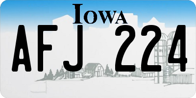IA license plate AFJ224