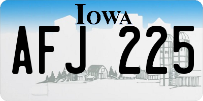IA license plate AFJ225