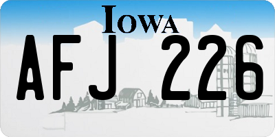 IA license plate AFJ226