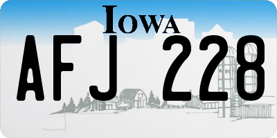 IA license plate AFJ228