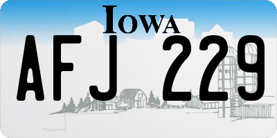 IA license plate AFJ229