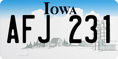 IA license plate AFJ231