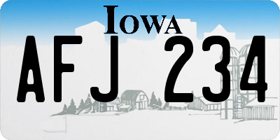 IA license plate AFJ234