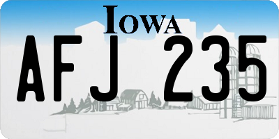 IA license plate AFJ235