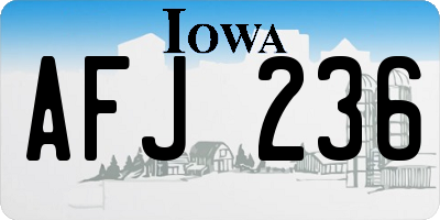 IA license plate AFJ236