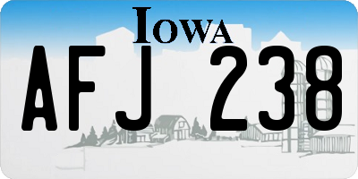 IA license plate AFJ238