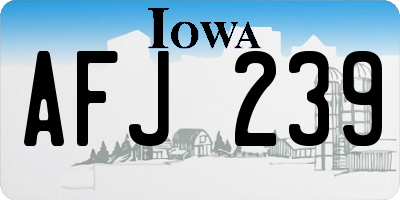 IA license plate AFJ239