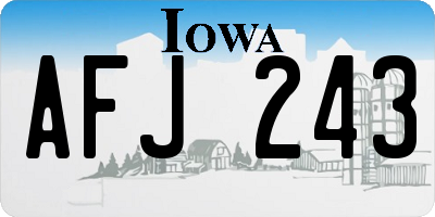 IA license plate AFJ243
