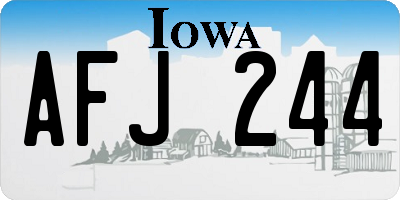IA license plate AFJ244