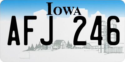 IA license plate AFJ246