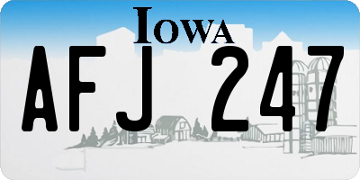 IA license plate AFJ247