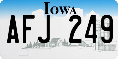 IA license plate AFJ249