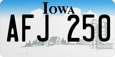 IA license plate AFJ250
