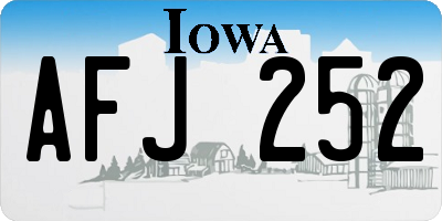 IA license plate AFJ252