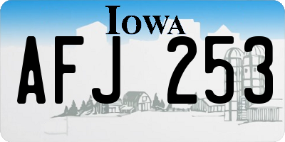 IA license plate AFJ253