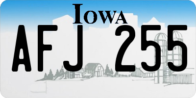 IA license plate AFJ255