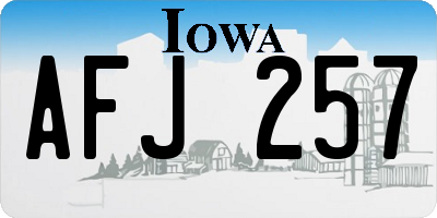 IA license plate AFJ257