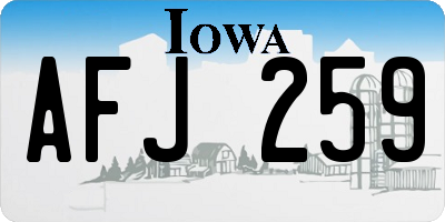IA license plate AFJ259