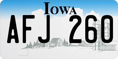 IA license plate AFJ260