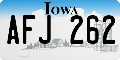 IA license plate AFJ262