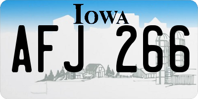 IA license plate AFJ266