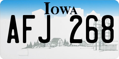 IA license plate AFJ268