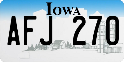IA license plate AFJ270