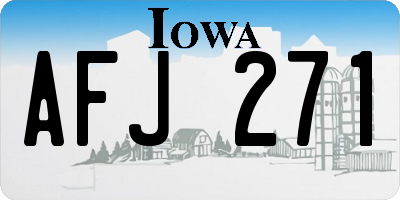 IA license plate AFJ271