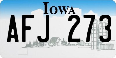IA license plate AFJ273