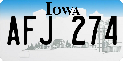 IA license plate AFJ274