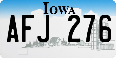 IA license plate AFJ276