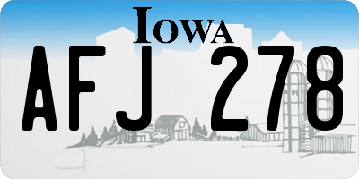 IA license plate AFJ278