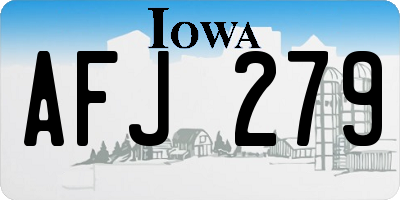 IA license plate AFJ279