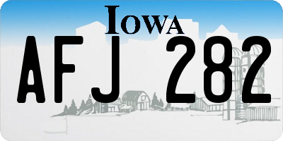 IA license plate AFJ282