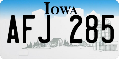 IA license plate AFJ285