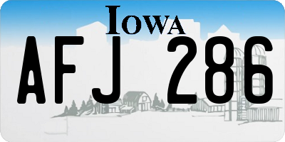 IA license plate AFJ286