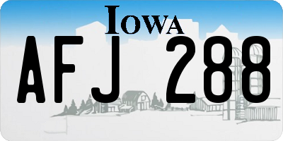 IA license plate AFJ288