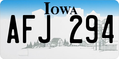 IA license plate AFJ294