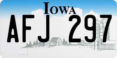 IA license plate AFJ297