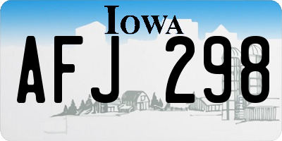 IA license plate AFJ298