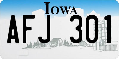IA license plate AFJ301